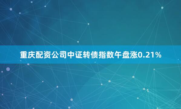 重庆配资公司中证转债指数午盘涨0.21%